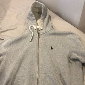 Grey Ralph Lauren hoodie - maroon horse